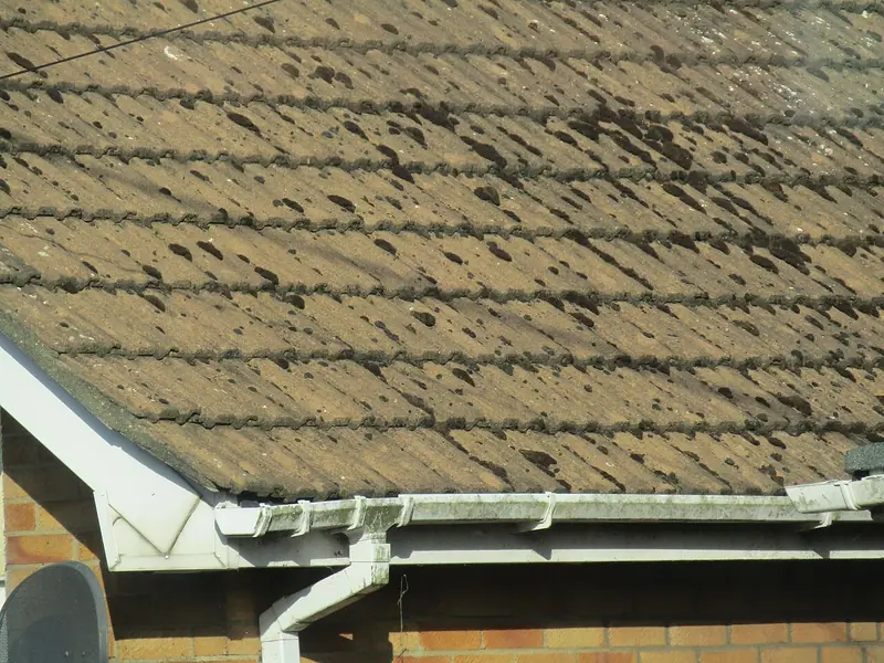 Calha e condutor de PVC em telhado cerâmico