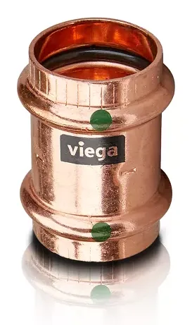 Luva de cobre de prensar com anel de vedação e marca de não prensada