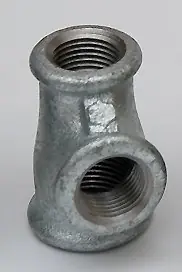 Tê de ferro fundido maleável galvanizado, com rosca interna
