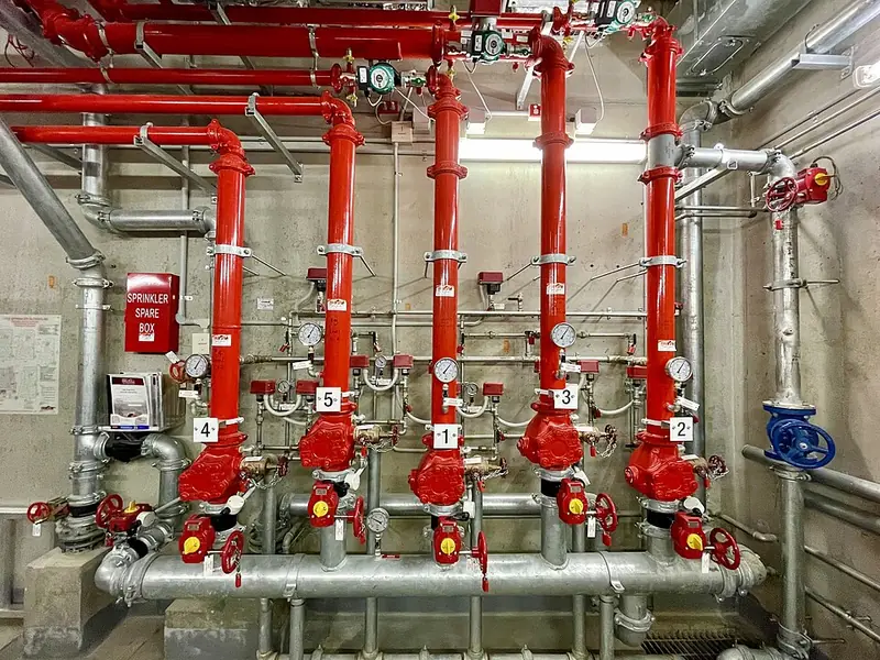 Conjunto de válvulas de governo e alarme de sprinklers
