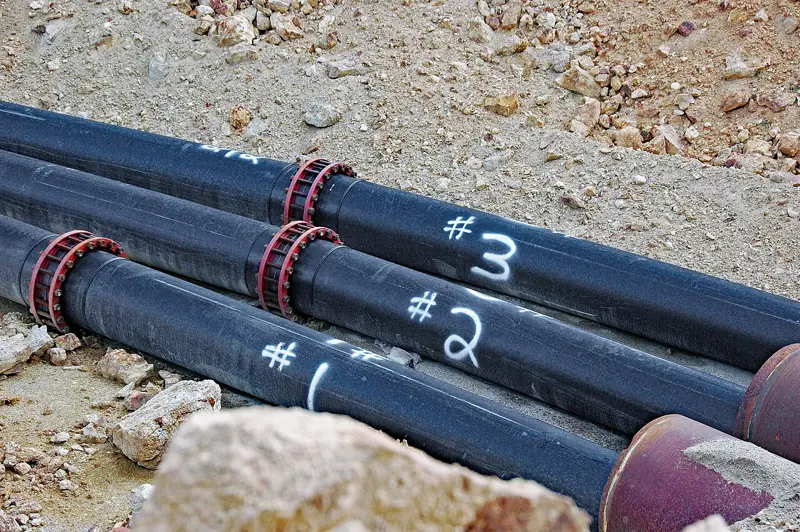 Tubulações de PEAD para rejeitos de mineração com juntas soldadas