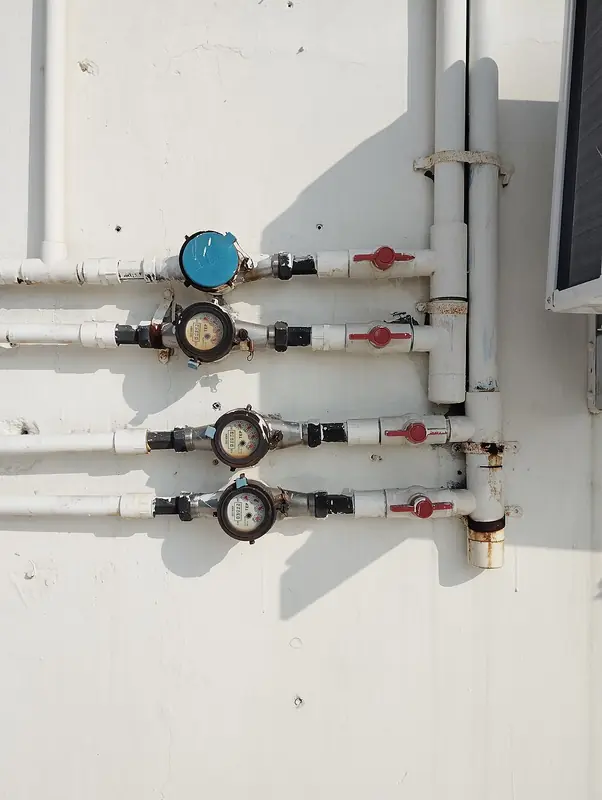 Hidrômetros individuais instalados em parede